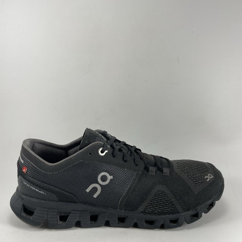 On Running Cloud X Athletic Shoes Womens Size 10 Black Grey Gym Workout Mesh Low